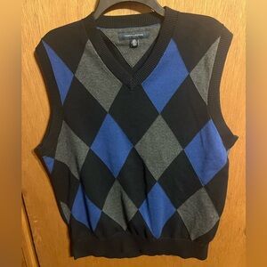 Tommy Hilfiger V Neck Argyle Sweater Vest size Large